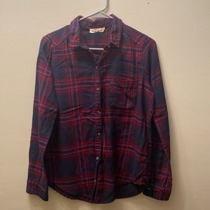 Hollister Blue and Maroon Flannel